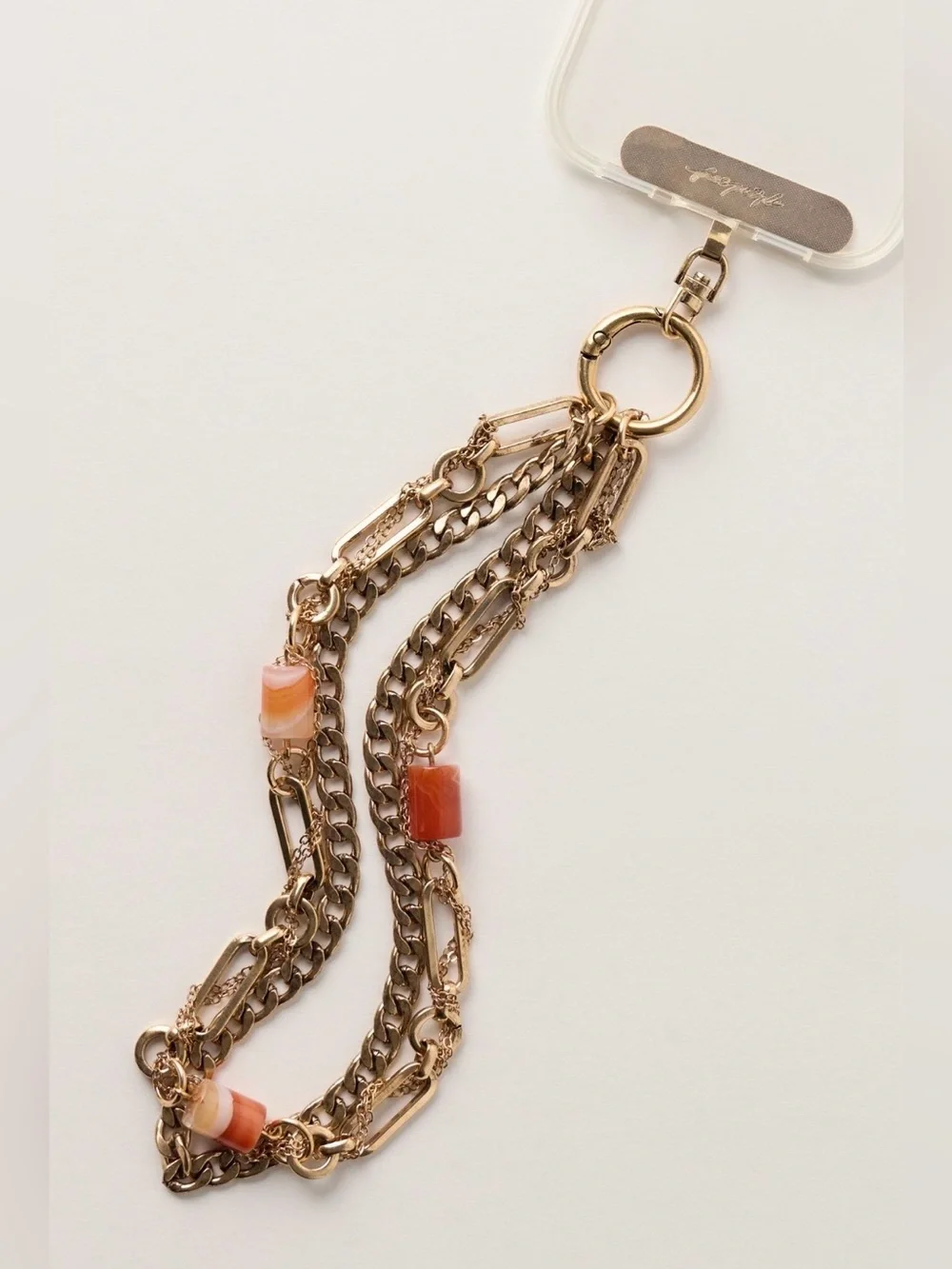 NWT Free People Layered Chain Phone Wristlet in Antique Gold NEW - Picture 2 of 4